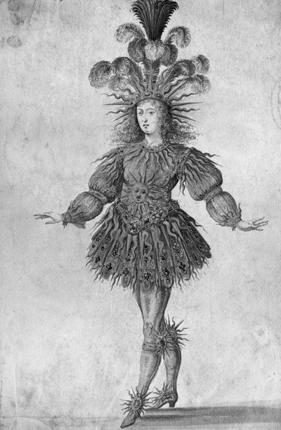 El rey Luis XIV de Francia con el traje del Rey Sol en el ballet 